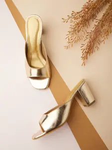 Vishudh Women Gold-Toned Block Heels
