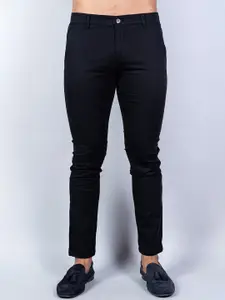 Tistabene Men Black Relaxed Cotton Twill Chinos Trouser