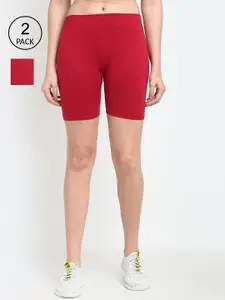 Jinfo Women Pack Of 2 Cycling Sports Cotton Shorts