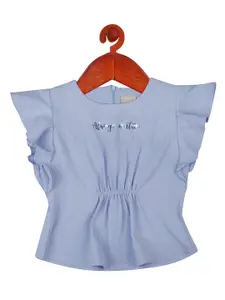 Tiny Girl Girls Blue Flutter Sleeves Top