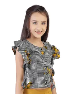 Tiny Girl Girls Mustard Yellow & Black Checked Top