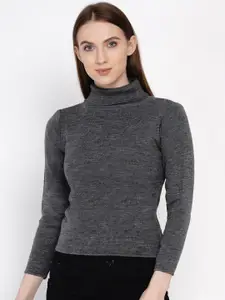 FABNEST Women Grey Pullover