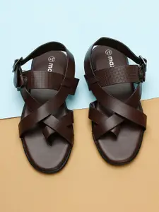 max Boys Brown PU Comfort Sandals