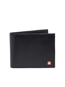 SWISS MILITARY Men Black Solid Two Fold Wallet