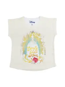 Disney by Wear Your Mind Girls Off-White Printed Top