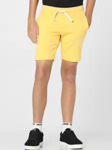 Jack & Jones Junior Boys Yellow Slim Fit Cotton Outdoor Sports Shorts
