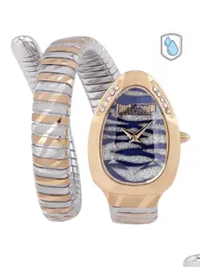 Just Cavalli Women Silver-Toned Dial & Gold-Plated Strap Analogue Watch JC1L225M0085