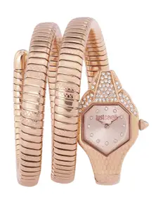 Just Cavalli Women Gold-Toned Dial & Gold-Toned Straps Analogue Watch JC1L193M0045