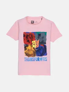 Status Quo Boys Pink Printed T-shirt
