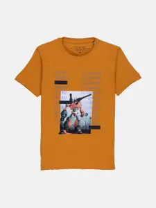 Status Quo Boys Yellow Printed T-shirt