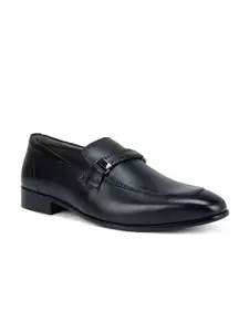 ROSSO BRUNELLO Men Black Solid Leather Formal Shoes