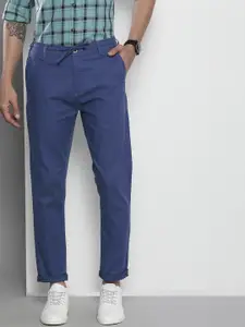 The Indian Garage Co Men Blue Slim Fit Trousers