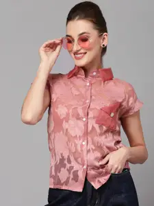 KASSUALLY Women Pink Floral Casual Shirt