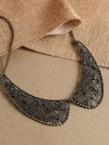 SOHI Women Gunmetal-Toned Gold-Plated Necklace