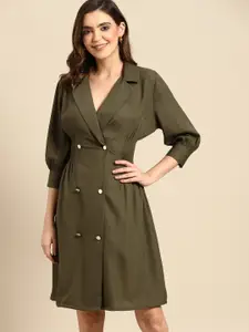 all about you Solid Shirt Dress