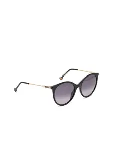 Carrera Women Grey Lens & Black Oval Sunglasses with Polarised Lens