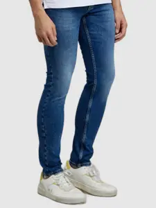 Celio Men Blue Cotton Jean Skinny Fit Heavy Fade Stretchable Jeans