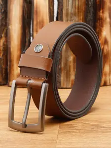Teakwood Leathers Men Brown Solid Leather Belt