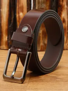 Teakwood Leathers Men Brown Solid Leather Belt