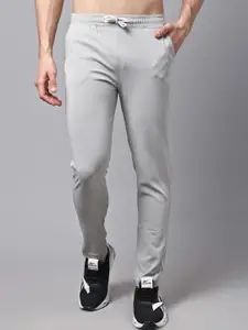 GRACIT Men Grey Melange Solid Slim-Fit Track Pant