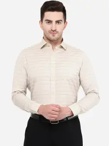 Greenfibre Men Slim Fit Horizontal Stripes Cotton Formal Shirt