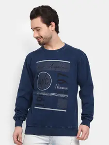 V-Mart Men Navy Blue Printed Sweatshirt