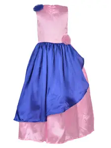 Samsara Couture Girls Blue & Pink Maxi Maxi Dress