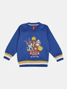V-Mart Boys Blue Printed Sweatshirt