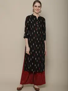 Sangria Women Black & White Cotton Kurta