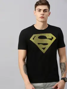 Kook N Keech Superman Men Black Superman Cotton Printed T-shirt