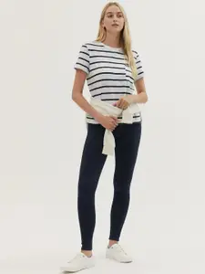 Marks & Spencer Women Navy Blue High-Rise Slash Knee Jeans