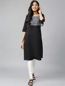 AURELIA Geometric Yoke Design Kurta