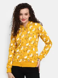V-Mart Women Mustard Yellow Printed Sweatshirt