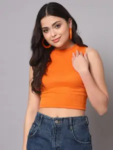 AAHWAN Crop Sleeveless Fitted Top