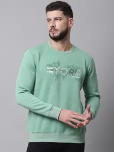Rodamo Round Neck Printed Fleece Sweatshirt