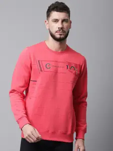 Rodamo Round Neck Printed Fleece Sweatshirt