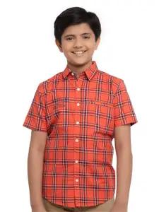UNDER FOURTEEN ONLY Boys Checked Cotton Casual Shirt
