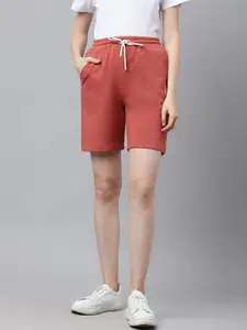 Pritla Women Rust Red Cotton Shorts