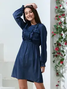 Style Island Blue Fit & Flare Dress