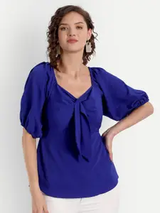 PARASSIO CLOTHINGS Blue Georgette Top