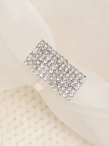 SOHI White Silver-Plated Stone-Studded Finger Ring