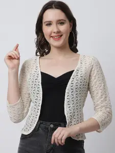 Rute Women White Cotton Shrug