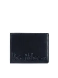 Da Milano Da Milano Men Black Textured Leather Two Fold Wallet