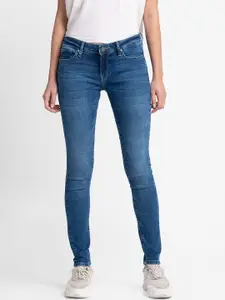 SPYKAR Women Blue Slim Fit Low-Rise Light Fade Jeans