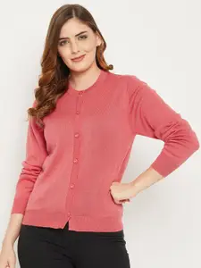 Zigo Women Pink Wool Cardigan Sweater