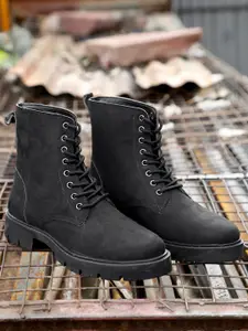 Roadster Women Black Faux Leather Solid Casual Boots