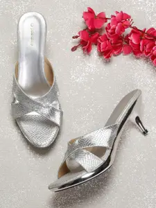 pelle albero Women Silver-Toned Textured Heels