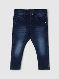 max Boys Blue Regular Fit Heavy Fade dark Shade Cotton Jeans