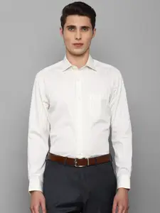 Louis Philippe Men White Grid Tattersall Checks Pure Cotton Formal Shirt
