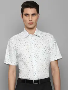 Louis Philippe Men White Floral Printed Pure Cotton Formal Shirt